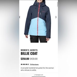 Light blue Flylow Billie ski jacket